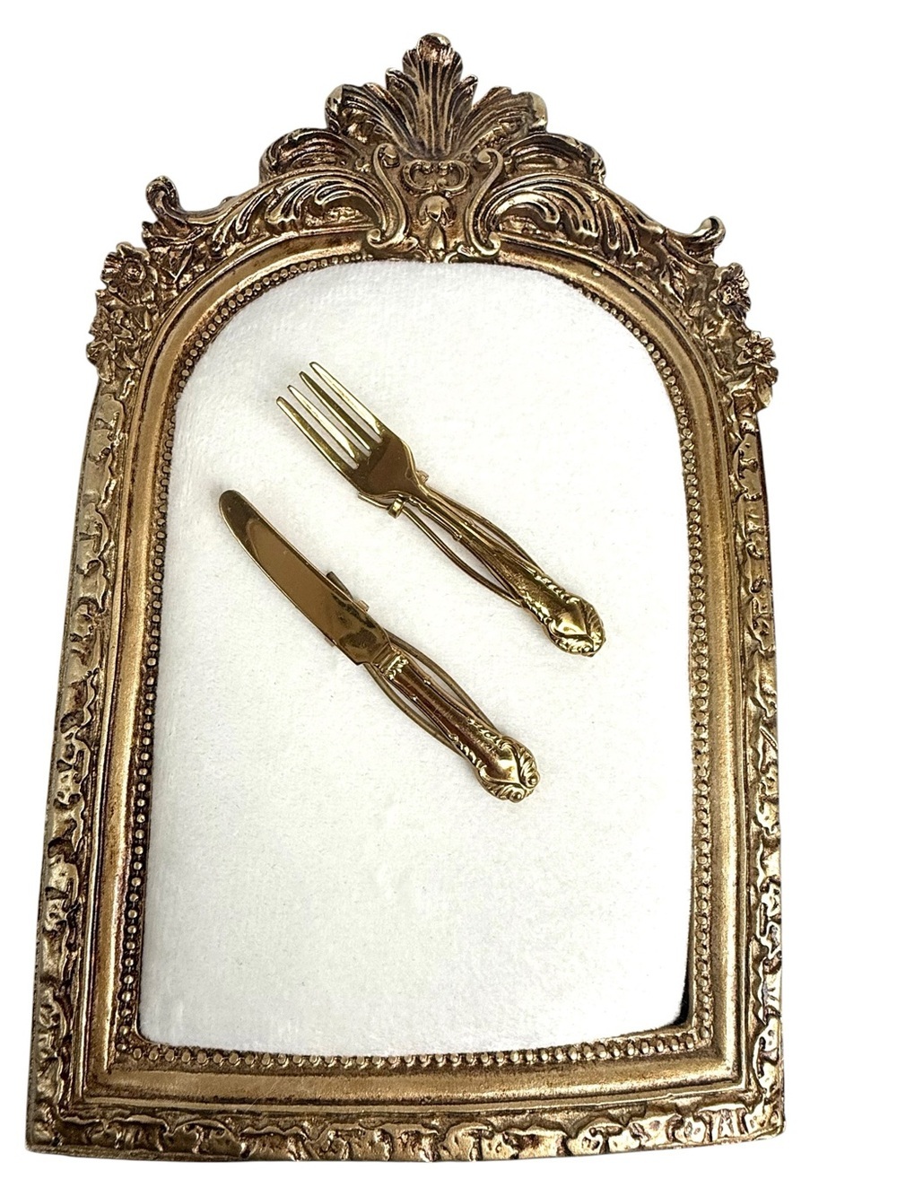 Hair clips barrette Knife & Fork vintage 1940s